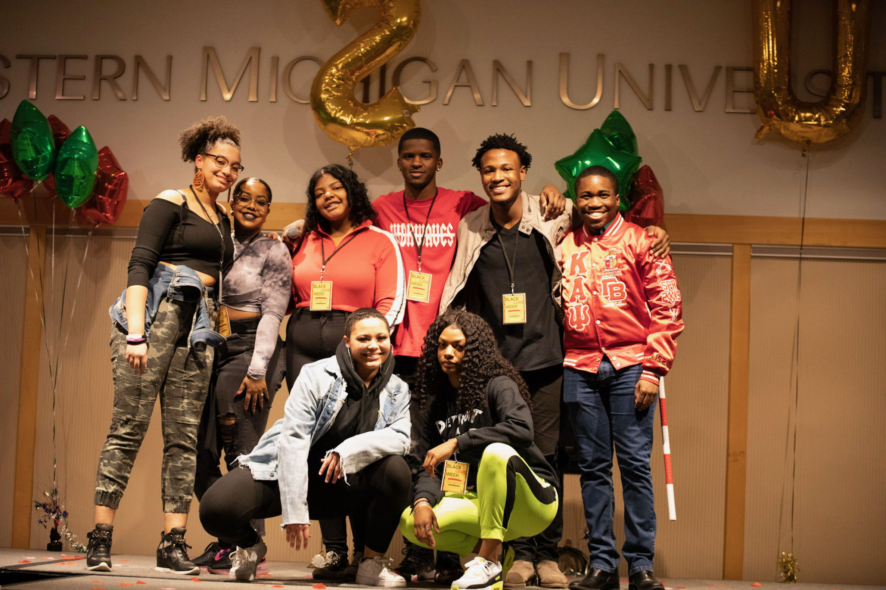 The Black Student Union poses for a photo after the show.